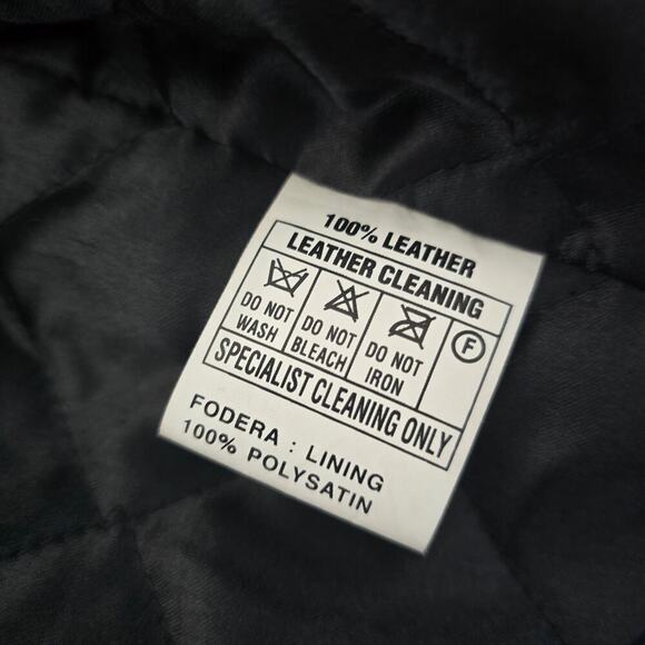 Gaby Men's Black Genuine Leather Jacket Overcoat with Quilted Lining Size M - Picture 8 of 11